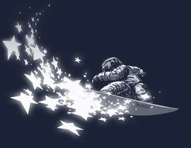 Star Surfer illustration t shirt