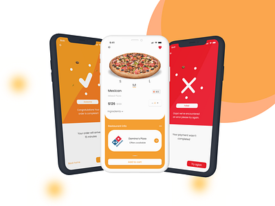 Food ordering app checkout flow