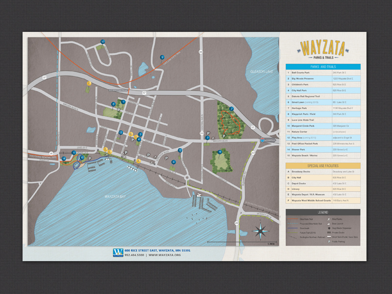 Wayzata, Minnesota Parks & Trails Map by Tara Jenkins on Dribbble