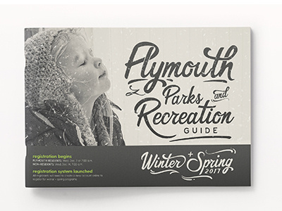 Parks and Recreation Guide Cover - Option 2 monochramatic nostalglia typography vintage winter