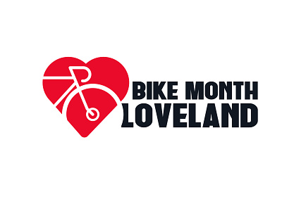 Loveland Bike Month Logo bike branding heart illustrator logo typography