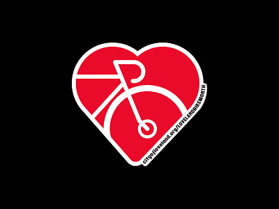 Loveland Bike Month Sticker bike heart illustrator logo red sticker
