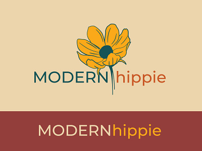 Modern Hippie Logo branding flower hippie logo