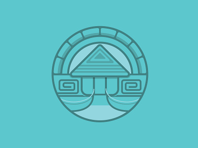 Restoration House Peru Teal Logo illustration logo monocromatic peru teal