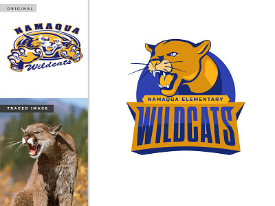 WILDCATS Namaqua Elementary Logo Re-Design branding cats logo mascot redesign school