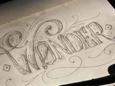 Wonder disney flourish hand lettering illuminated manuscript lettering pencil