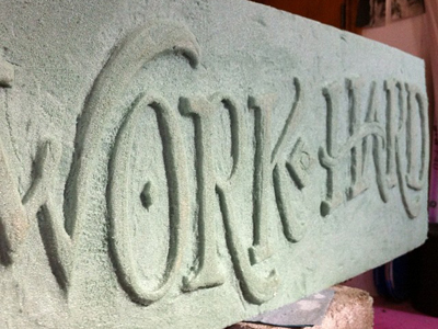 Work Hard 3d experiment lettering sculpture typography