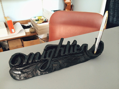 The pen is mightier. 3d hand lettering lettering sculpture typography