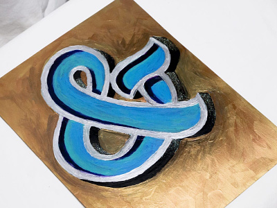 Shiny, hand-painted ampersand