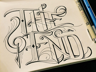 The End decorative hand lettering lettering the end