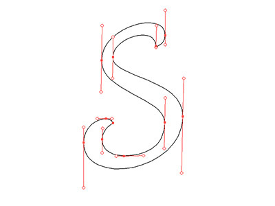 S curve bezier lettering typography vector