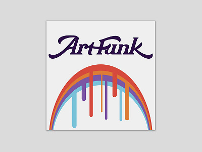 Art Funk Podcast lettering logo podcast rainbow script