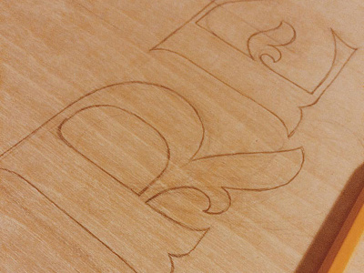R E hand lettering lettering signpainting wood