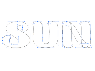 Sun bezier branding identity lettering logo vector