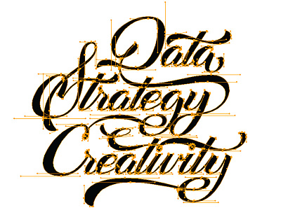 Data Strategy Creativity bezier lettering vector