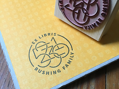 5•23•10 ex libris logo monogram rubber stamp stamp