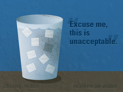 unacceptable charity water unacceptable walken on water