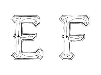 E F (animation) circus font hand drawn