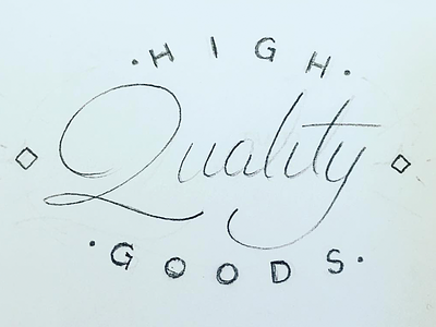High Quality Goods (sketch) branding lettering pencil sketch vintage