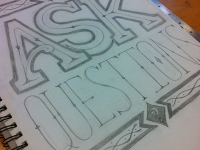 Ask Questions (sketch) lettering sketch