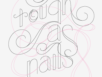 tough as nails breast cancer awareness hand lettering typography