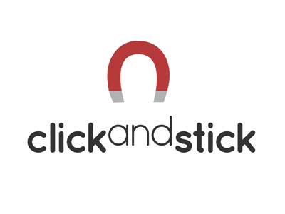 clickandstick 2 identity logo web app web service