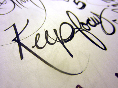 Keep Focus calligraphy ink lettering script