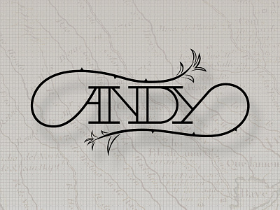 Andy lettering map name texture vector