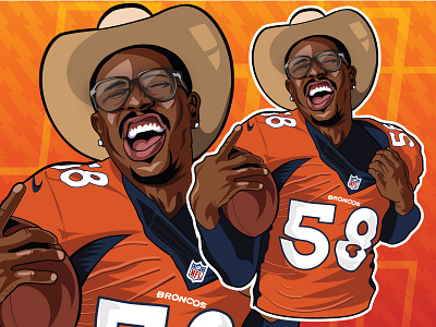 Von Miller Broncos NFL Illustration