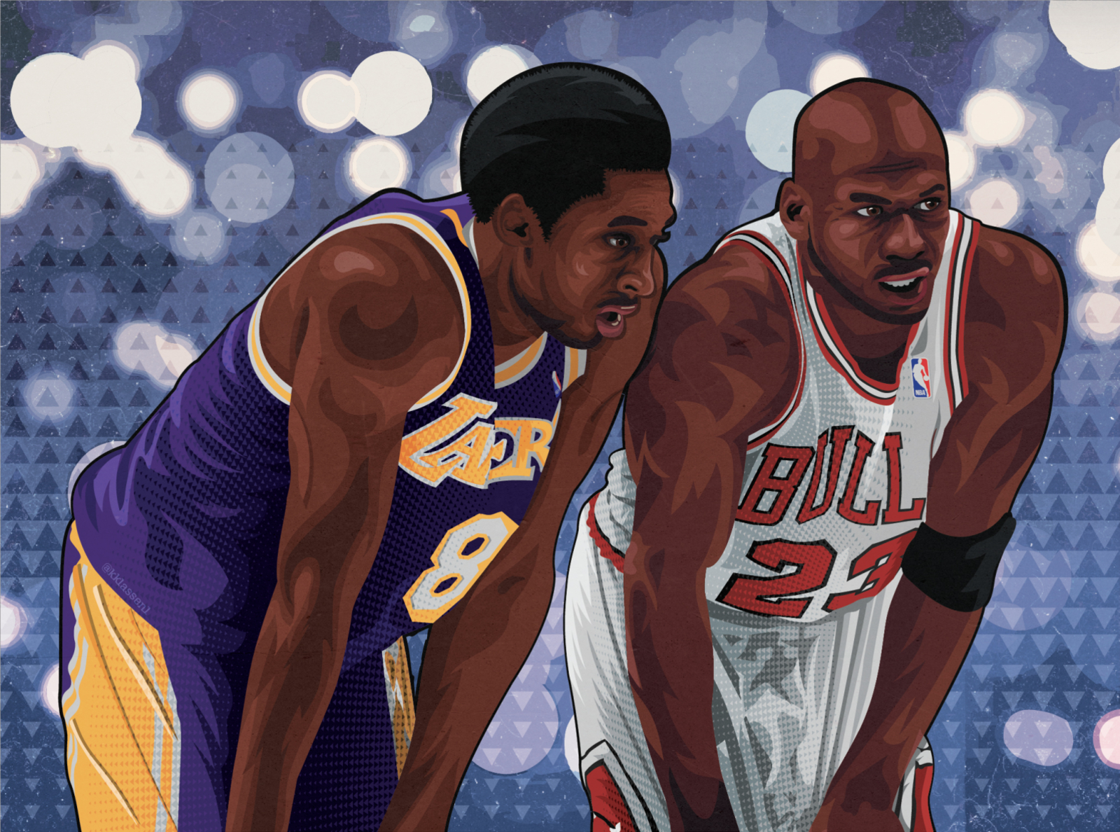 Kobe / Jordan Illustration by Kyle Klassen on Dribbble