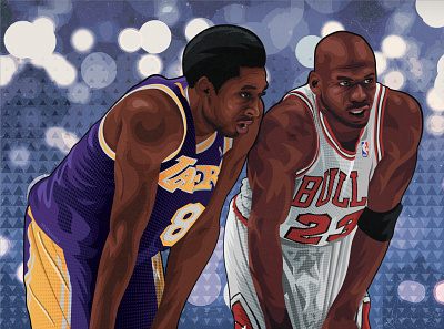 Kobe / Jordan Illustration basketball bryant bulls illustration illustrator jordan kobe lakers michael nba sport sports vector