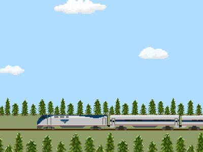 Train animation amtrak animation clouds train travel trees