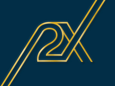 2X 2x gold monogram two times typography
