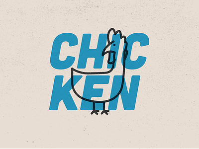 Chicken blue chicken illustraion line type