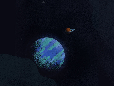 Space cloud dust grit illustration planet procreate saturn space stars