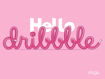 Hello Dribbble 🏀 basketball cute dribbble fun hello illustration line vector