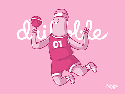 Dribbble it Baby !!! charcater cute design dribbble fun hello hellodribbble illustration invite shot vector