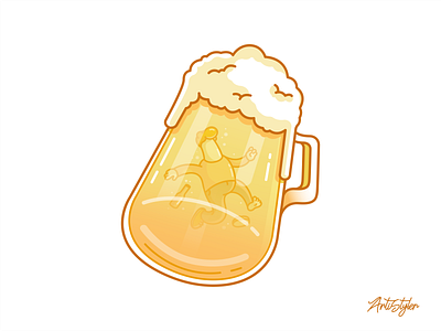 Drunk In Love 🍺 beer character cute design drunk fun illustration life meme monday vector work