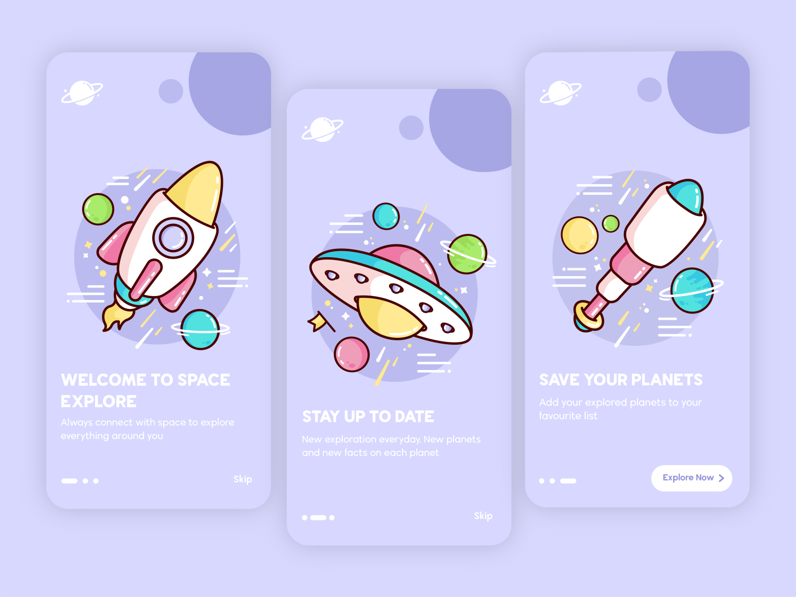 Space Onboarding Screens 🚀 by Mano Thomas on Dribbble