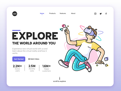 Vision - Virtual Reality Landing Page Website