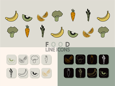 Food line icons