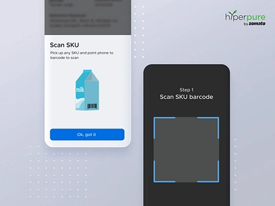 Hyperpure Warehouse - Barcode scanning animation farm to fork hyperpure mobile motiondesign organic food training ui ux warehouse zomato