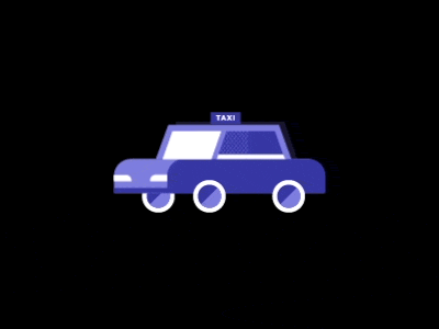 Taxi Dribbble bounce motion graphics quick taxi