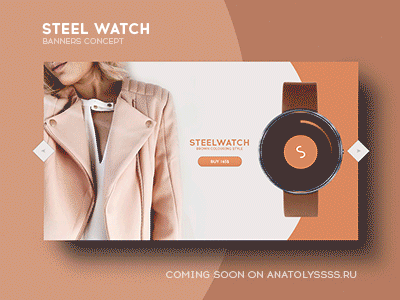 Steel Watch 5 Style Banners Concepts banner button clear font looks luxury online shop steel watch web