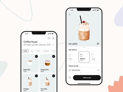Coffee House – mobile app app coffee app ecommerce logo minimalism mobile mobile app typography ui ux