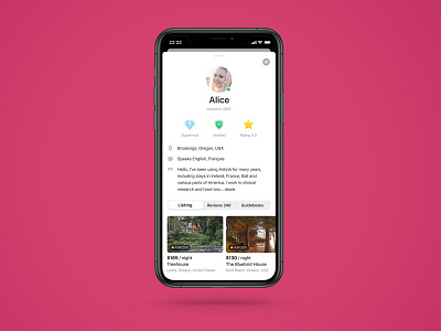 User Profile airbnb app dailyui design iphone mobile profile redesign ui user userinterface