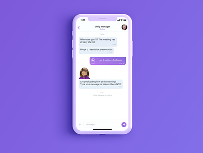 Direct Messaging app chat design message minimalism mobile ui