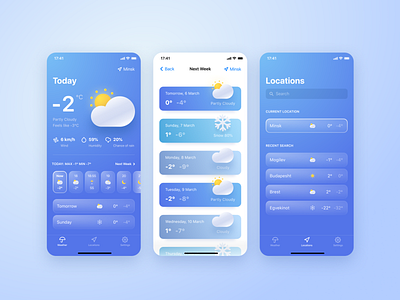Weather App app belarus design forecast minsk mobile ui weather