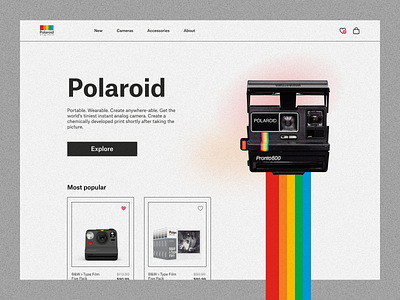 Polaroid - Website UI concept camera clean concept home page landing minimal photography ui ux web web design website