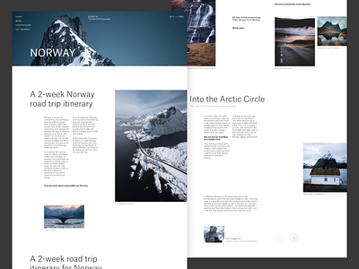 Travel blog landing page